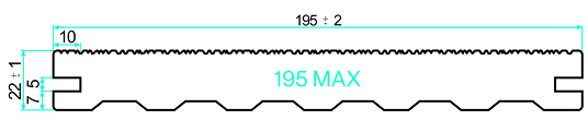 Max 195mm